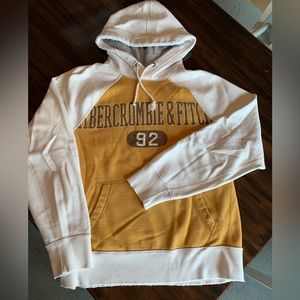 Abercrombie & Fitch White and Mustard Hoodie